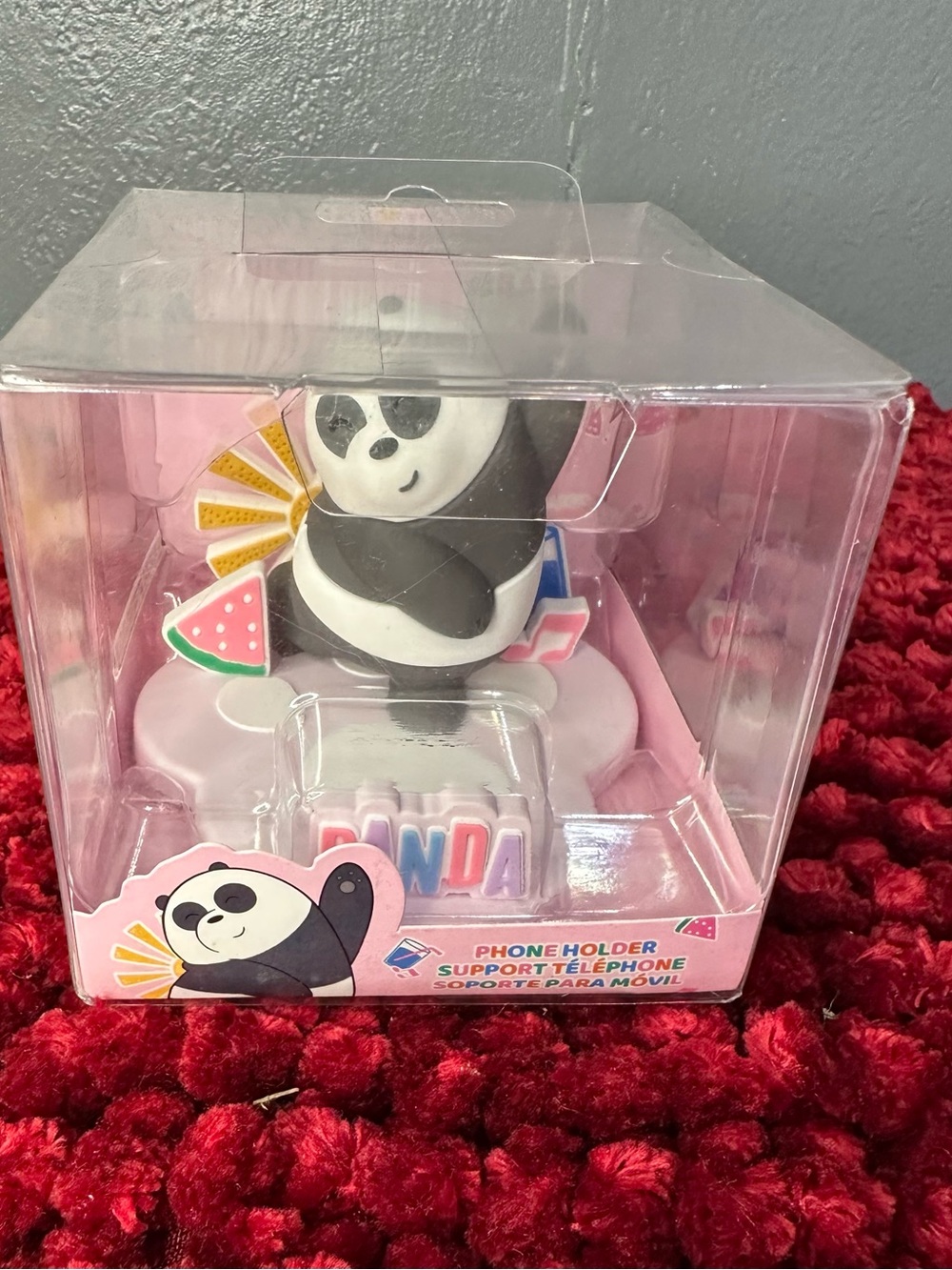 Cute Panda Phone Holder - Pink & Black Kids Toy